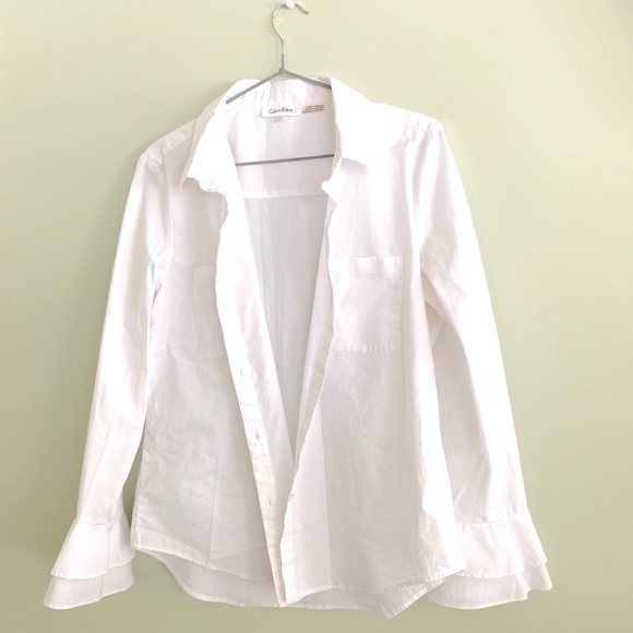 Calvin Klein Classic Dress Shirt White Med/Lrg - Picture 1 of 8